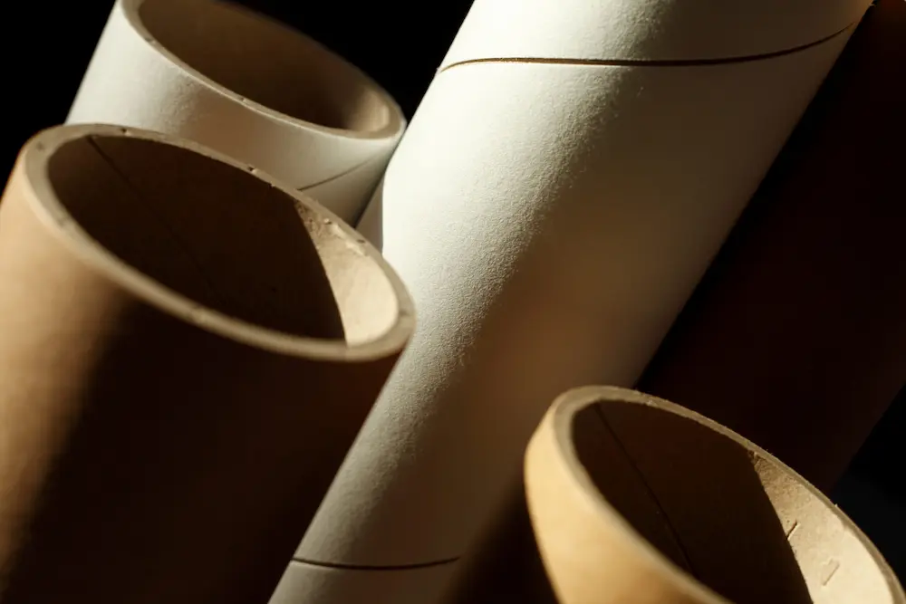 closeup of cardboard tubes