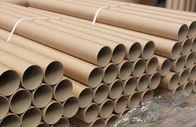 Cardboard tubes stacked on each other