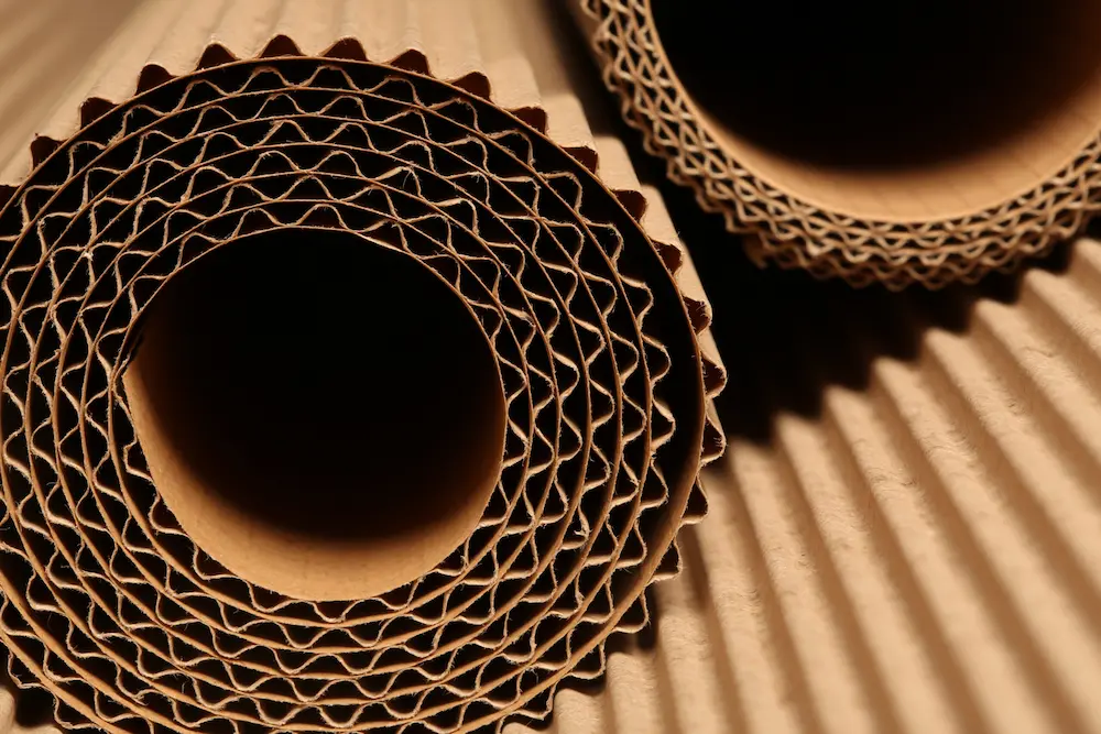 Close up image of cardboard rolls