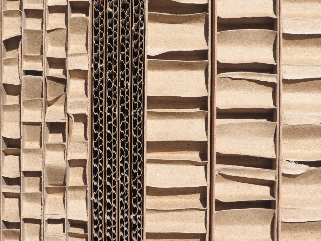 cardboard stacked tightly