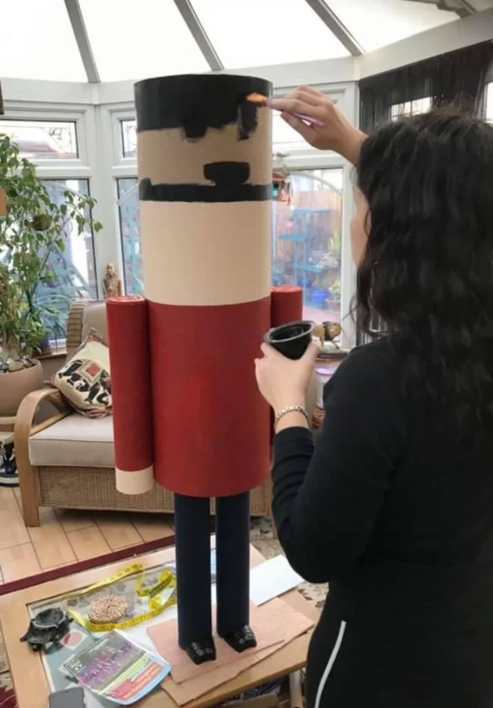 DIY Nutcracker Made With Postal Tubes
