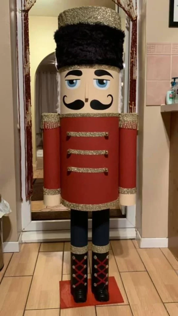 Lifesize DIY Christmas Nutcracker Using Cardboard Tubes